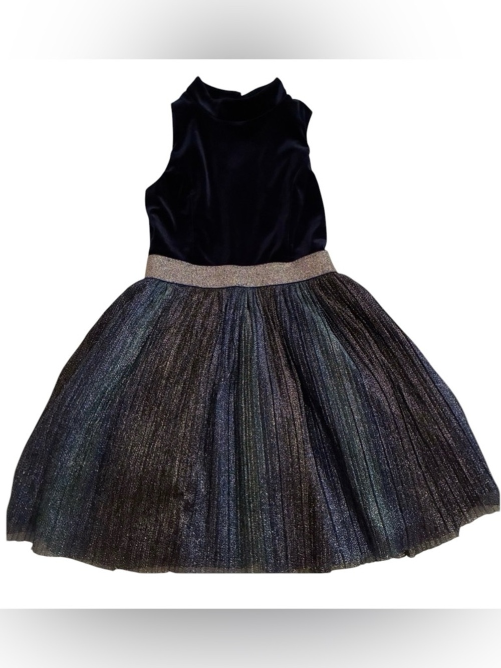 Goes iridescent and velour dress